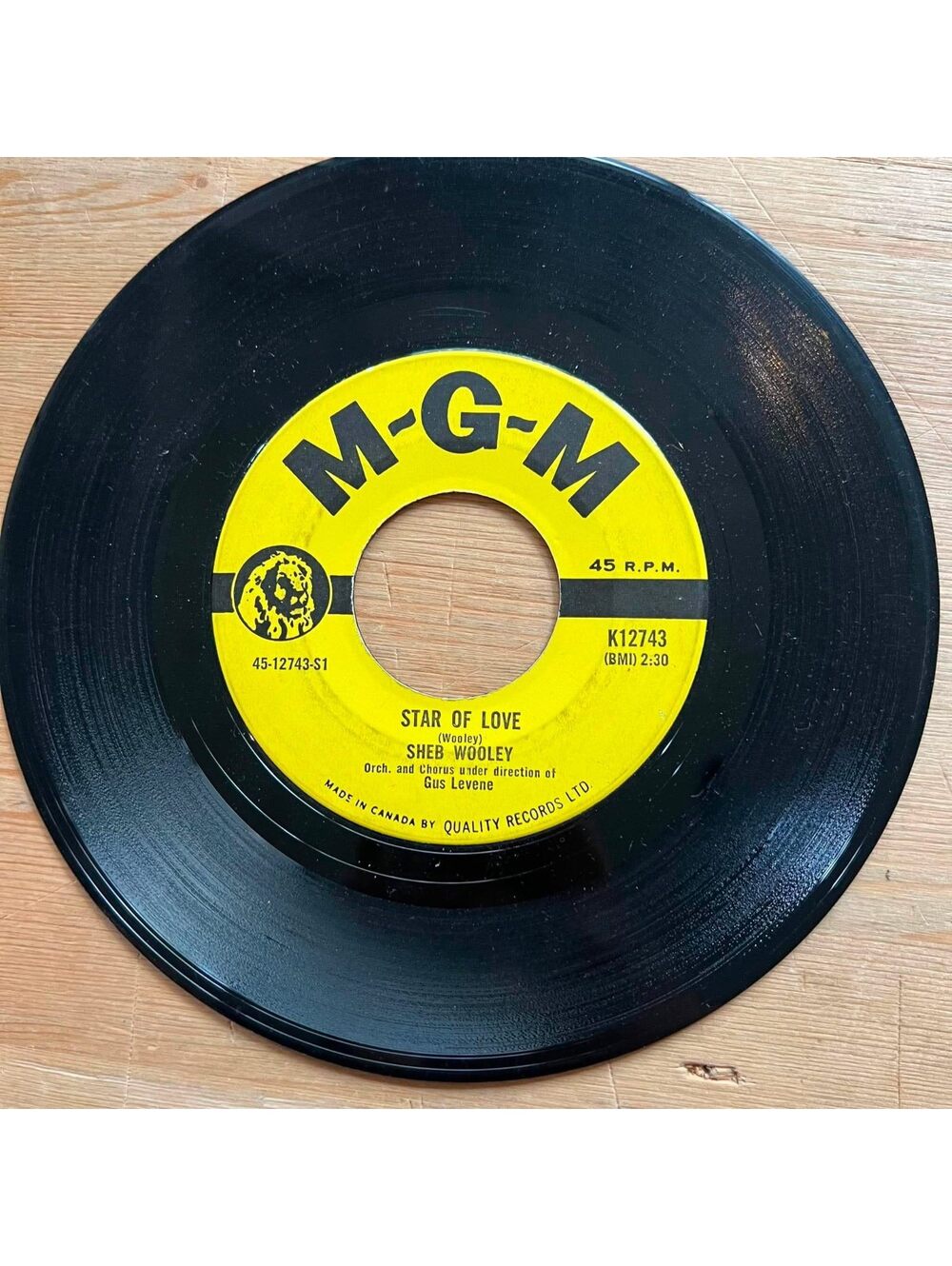 Sheb Wooley - Star of Love/Cherry Sweet 45rpm VG+ R10